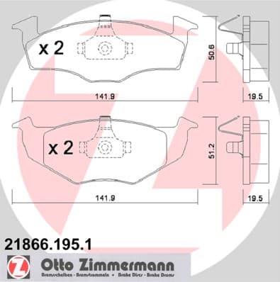 ZIMMERMANN Sada brzdových platničiek kotúčovej brzdy 218661951 1