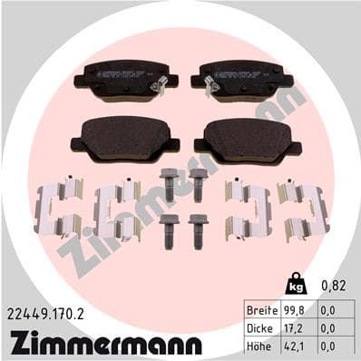 ZIMMERMANN Sada brzdových platničiek kotúčovej brzdy 224491702 1