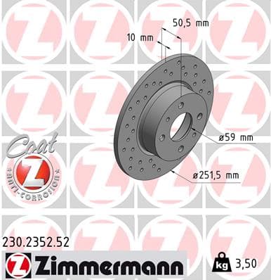 ZIMMERMANN Brzdový kotúč 230235252 1