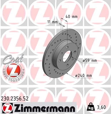 ZIMMERMANN Brzdový kotúč 230235652 1