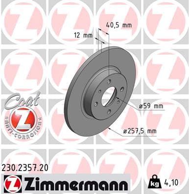 ZIMMERMANN Brzdový kotúč 230235720 1