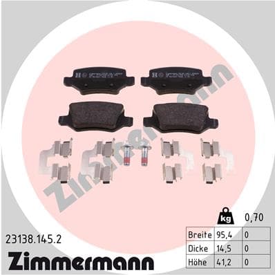 ZIMMERMANN Sada brzdových platničiek kotúčovej brzdy 231381452 1