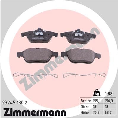 ZIMMERMANN Sada brzdových platničiek kotúčovej brzdy 232451802 1