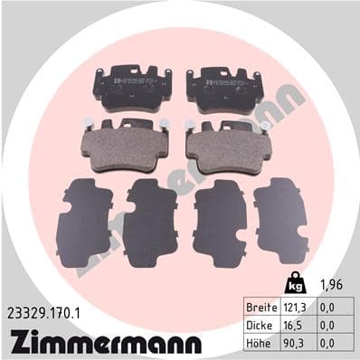 ZIMMERMANN Sada brzdových platničiek kotúčovej brzdy 233291701 1