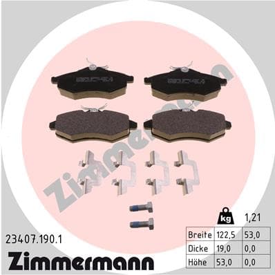 ZIMMERMANN Sada brzdových platničiek kotúčovej brzdy 234071901 1