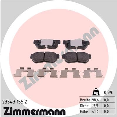 ZIMMERMANN Sada brzdových platničiek kotúčovej brzdy 235431552 1