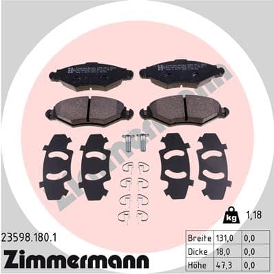 ZIMMERMANN Sada brzdových platničiek kotúčovej brzdy 235981801 1