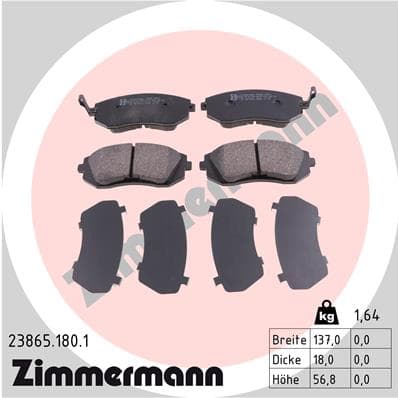 ZIMMERMANN Sada brzdových platničiek kotúčovej brzdy 238651801 1