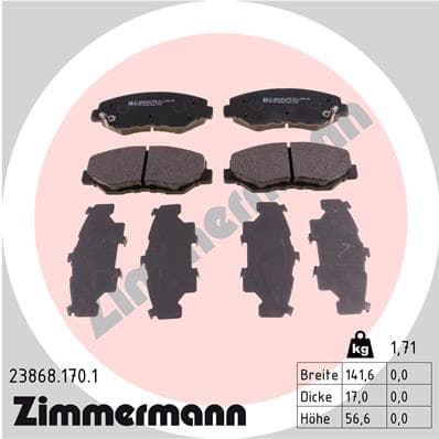 ZIMMERMANN Sada brzdových platničiek kotúčovej brzdy 238681701 1