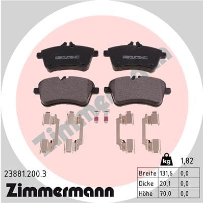 ZIMMERMANN Sada brzdových platničiek kotúčovej brzdy 238812003 1