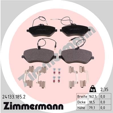 ZIMMERMANN Sada brzdových platničiek kotúčovej brzdy 241331852 1