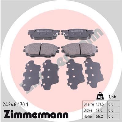 ZIMMERMANN Sada brzdových platničiek kotúčovej brzdy 242461701 1