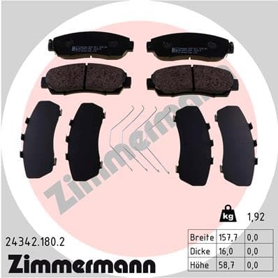 ZIMMERMANN Sada brzdových platničiek kotúčovej brzdy 24342.180.2 1