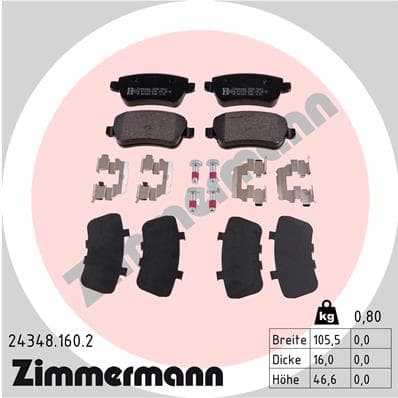 ZIMMERMANN Sada brzdových platničiek kotúčovej brzdy 243481602 1