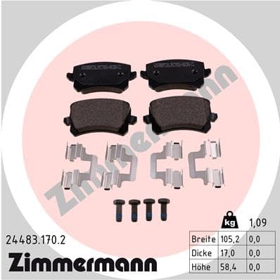 ZIMMERMANN Sada brzdových platničiek kotúčovej brzdy 244831702 1