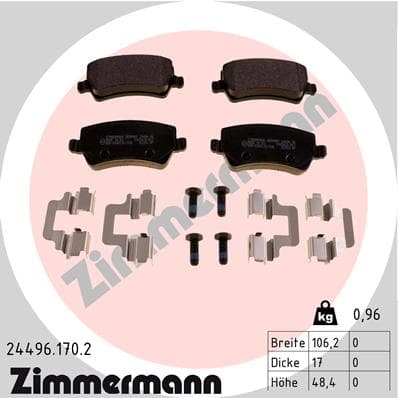 ZIMMERMANN Sada brzdových platničiek kotúčovej brzdy 244961702 1