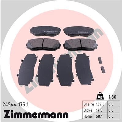 ZIMMERMANN Sada brzdových platničiek kotúčovej brzdy 245441751 1