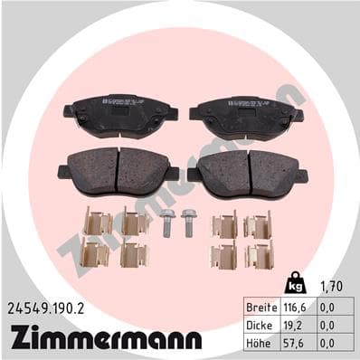 ZIMMERMANN Sada brzdových platničiek kotúčovej brzdy 245491902 1