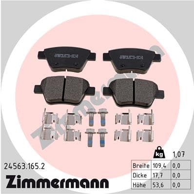ZIMMERMANN Sada brzdových platničiek kotúčovej brzdy 245631652 1