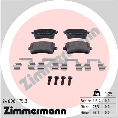 ZIMMERMANN Sada brzdových platničiek kotúčovej brzdy 246061753 1