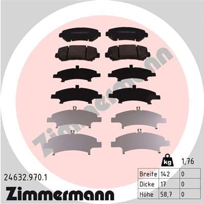 ZIMMERMANN Sada brzdových platničiek kotúčovej brzdy 246329701 1