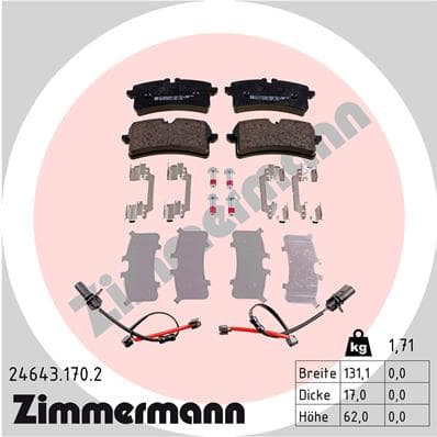 ZIMMERMANN Sada brzdových platničiek kotúčovej brzdy 246431702 1