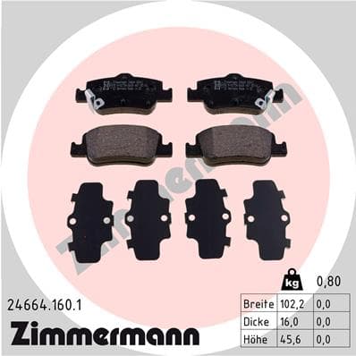 ZIMMERMANN Sada brzdových platničiek kotúčovej brzdy 246641601 1