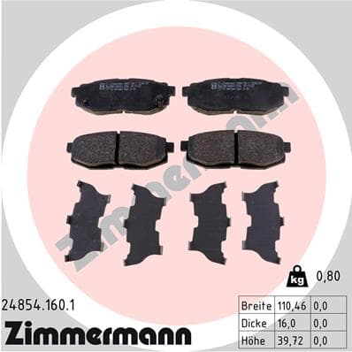 ZIMMERMANN Sada brzdových platničiek kotúčovej brzdy 248541601 1