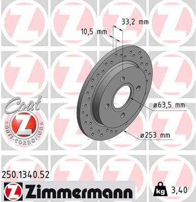 ZIMMERMANN Brzdový kotúč 250134052 1