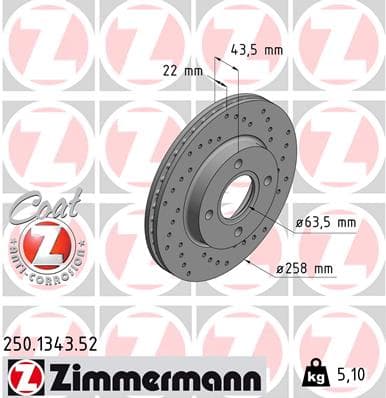 ZIMMERMANN Brzdový kotúč 250134352 1