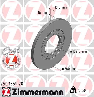 ZIMMERMANN Brzdový kotúč 250135920 1
