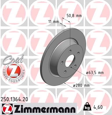 ZIMMERMANN Brzdový kotúč 250136420 1