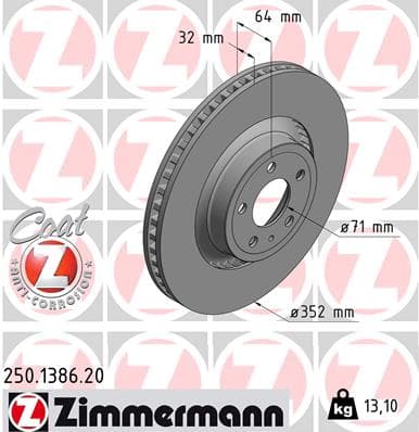 ZIMMERMANN Brzdový kotúč 250138620 1