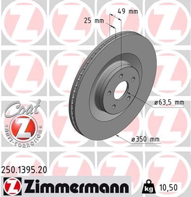 ZIMMERMANN Brzdový kotúč 250139520 1