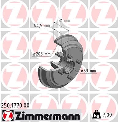 ZIMMERMANN Brzdový bubon 250177000 1