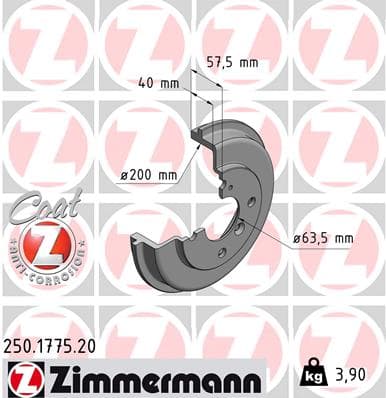 ZIMMERMANN Brzdový bubon 250177520 1