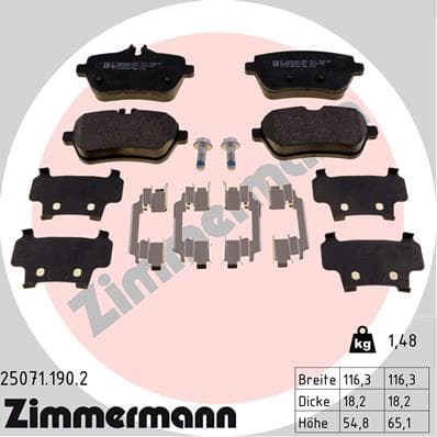 ZIMMERMANN Sada brzdových platničiek kotúčovej brzdy 250711902 1
