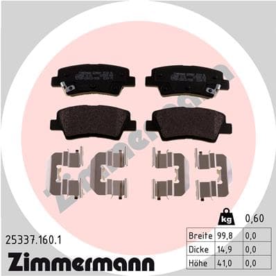 ZIMMERMANN Sada brzdových platničiek kotúčovej brzdy 253371601 1