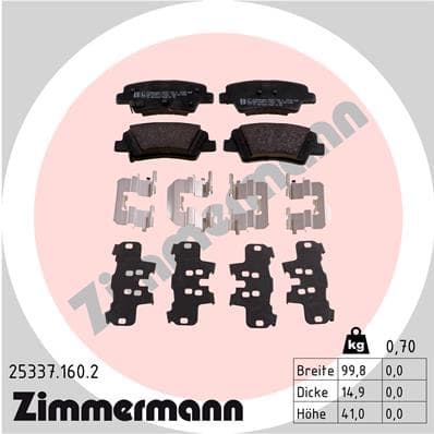 ZIMMERMANN Sada brzdových platničiek kotúčovej brzdy 253371602 1