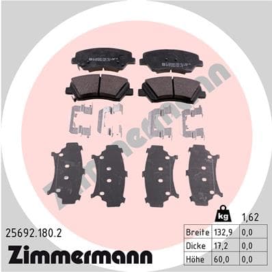 ZIMMERMANN Sada brzdových platničiek kotúčovej brzdy 256921802 1