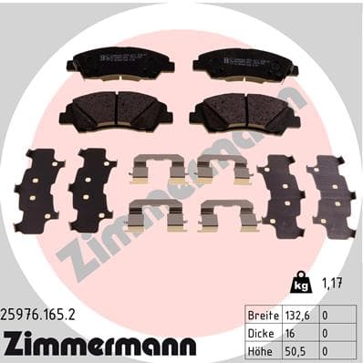 ZIMMERMANN Sada brzdových platničiek kotúčovej brzdy 259761652 1