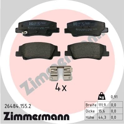 ZIMMERMANN Sada brzdových platničiek kotúčovej brzdy 26484.155.2 1