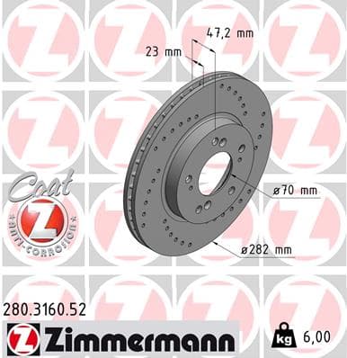 ZIMMERMANN Brzdový kotúč 280316052 1