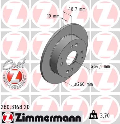 ZIMMERMANN Brzdový kotúč 280316820 1