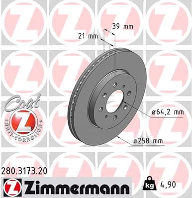 ZIMMERMANN Brzdový kotúč 280317320 1