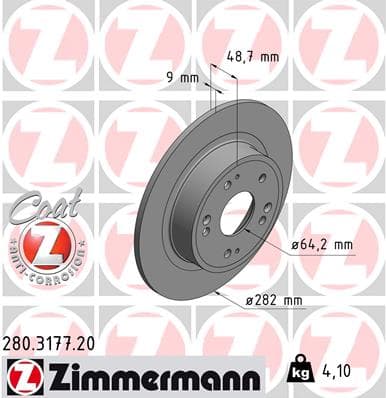 ZIMMERMANN Brzdový kotúč 280317720 1