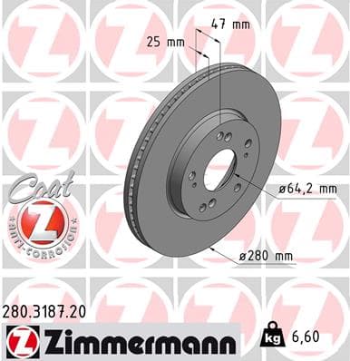 ZIMMERMANN Brzdový kotúč 280318720 1