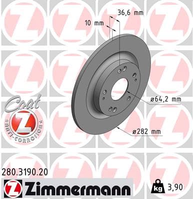 ZIMMERMANN Brzdový kotúč 280319020 1