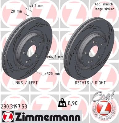 ZIMMERMANN Brzdový kotúč 280.3197.53 1