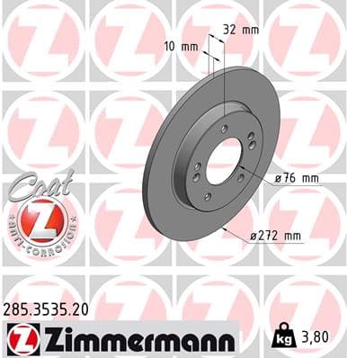 ZIMMERMANN Brzdový kotúč 285353520 1